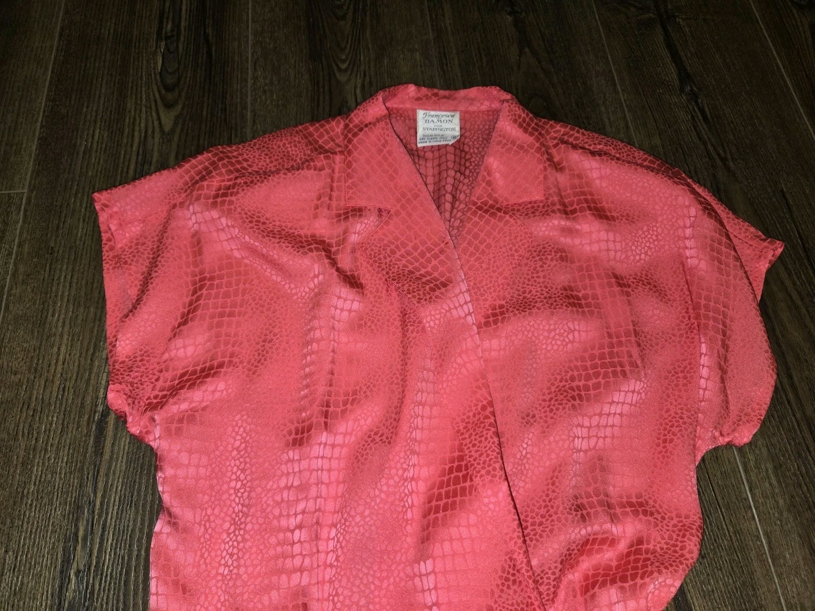Vintage Vibrant Pink Francesca Of Damon For Starington 100% Silk Dress Size 8