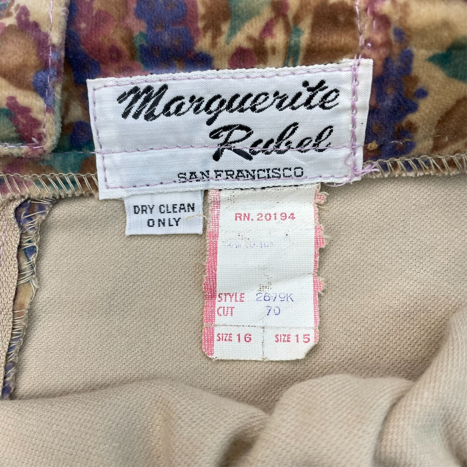 Marguerite Rubel San Francisco Vintage Skirt Size 16 Retro Floral Trad Wife