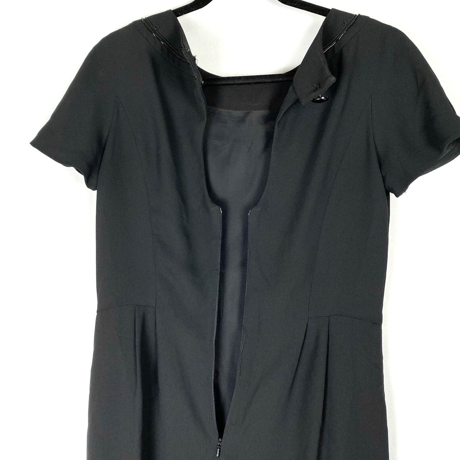 Vintage Yves Cossette Depeche Mode Little Black Dress US 10 Petite Beaded Detail