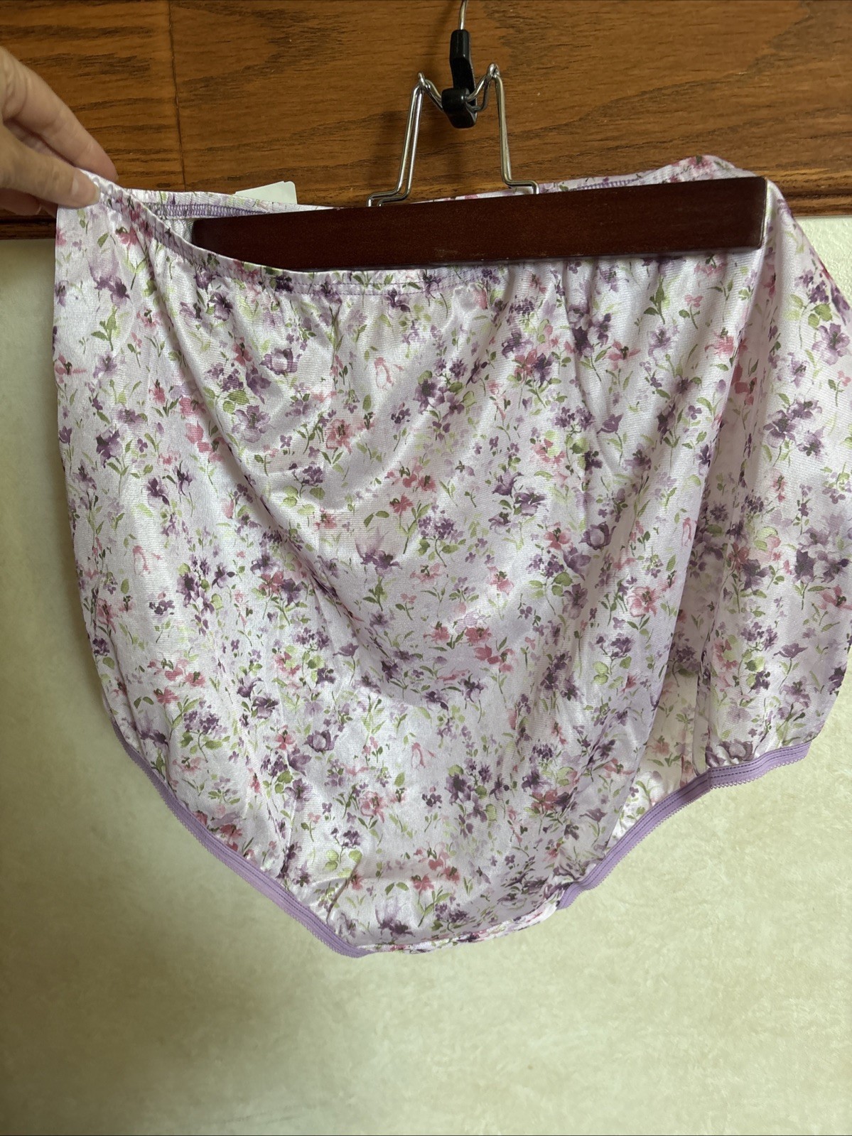 vtg Vanity Fair purple Panties 15812 Brief Floral Granny sissy panties NWT 9