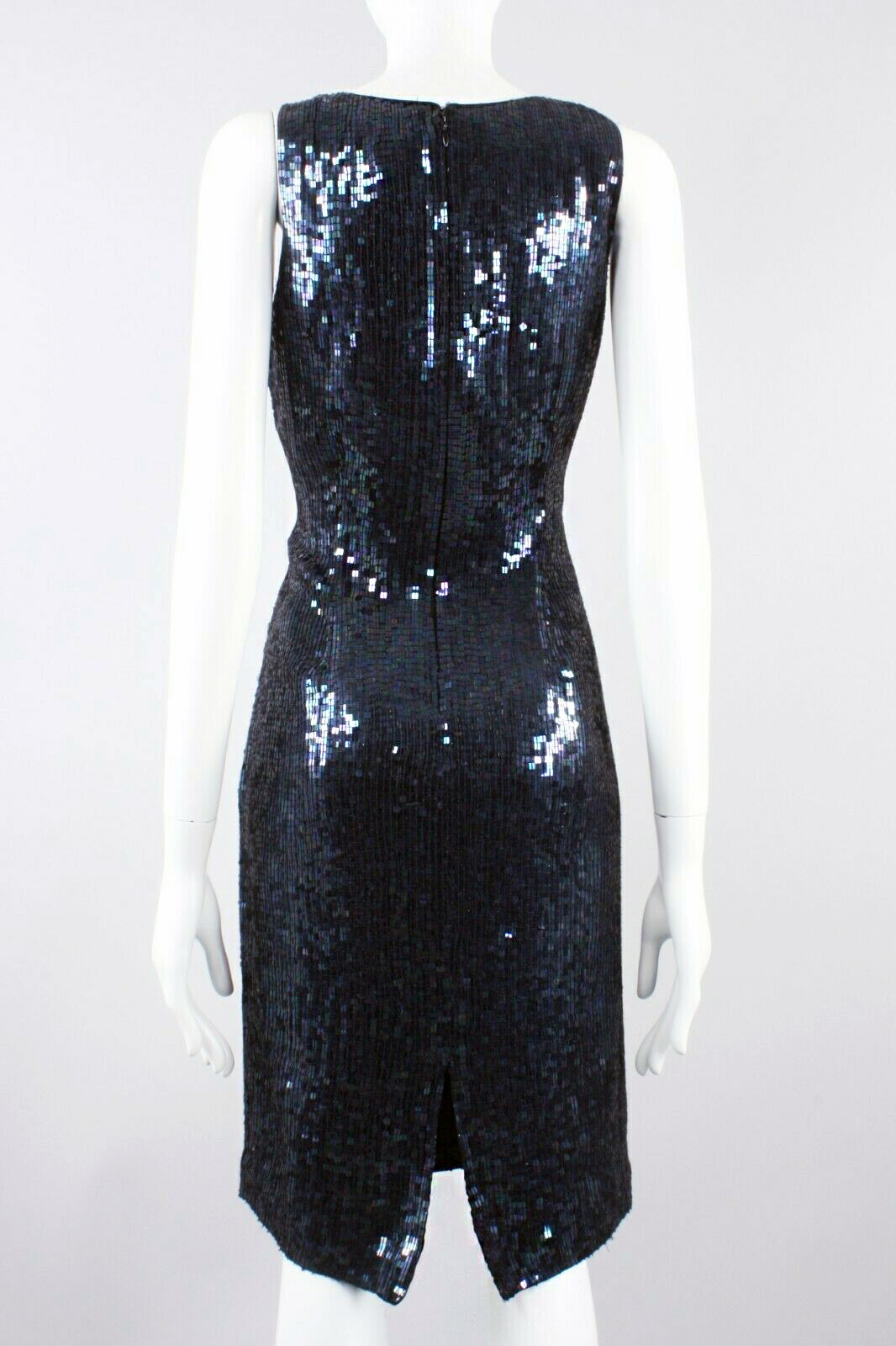 M/L Vintage 90s Mark John Gopal SILK Oil Slick Sequin Party Cocktail Mini Dress