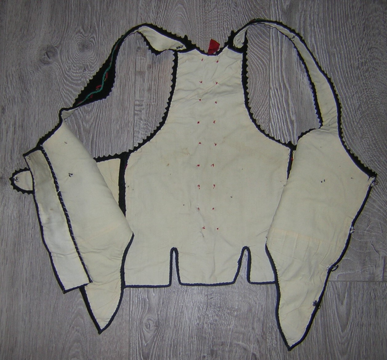 CZECH VINTAGE ANTIQUE WOMENS PEASANT FOLK COSTUME VEST CORSET HAND EMBROIDERY