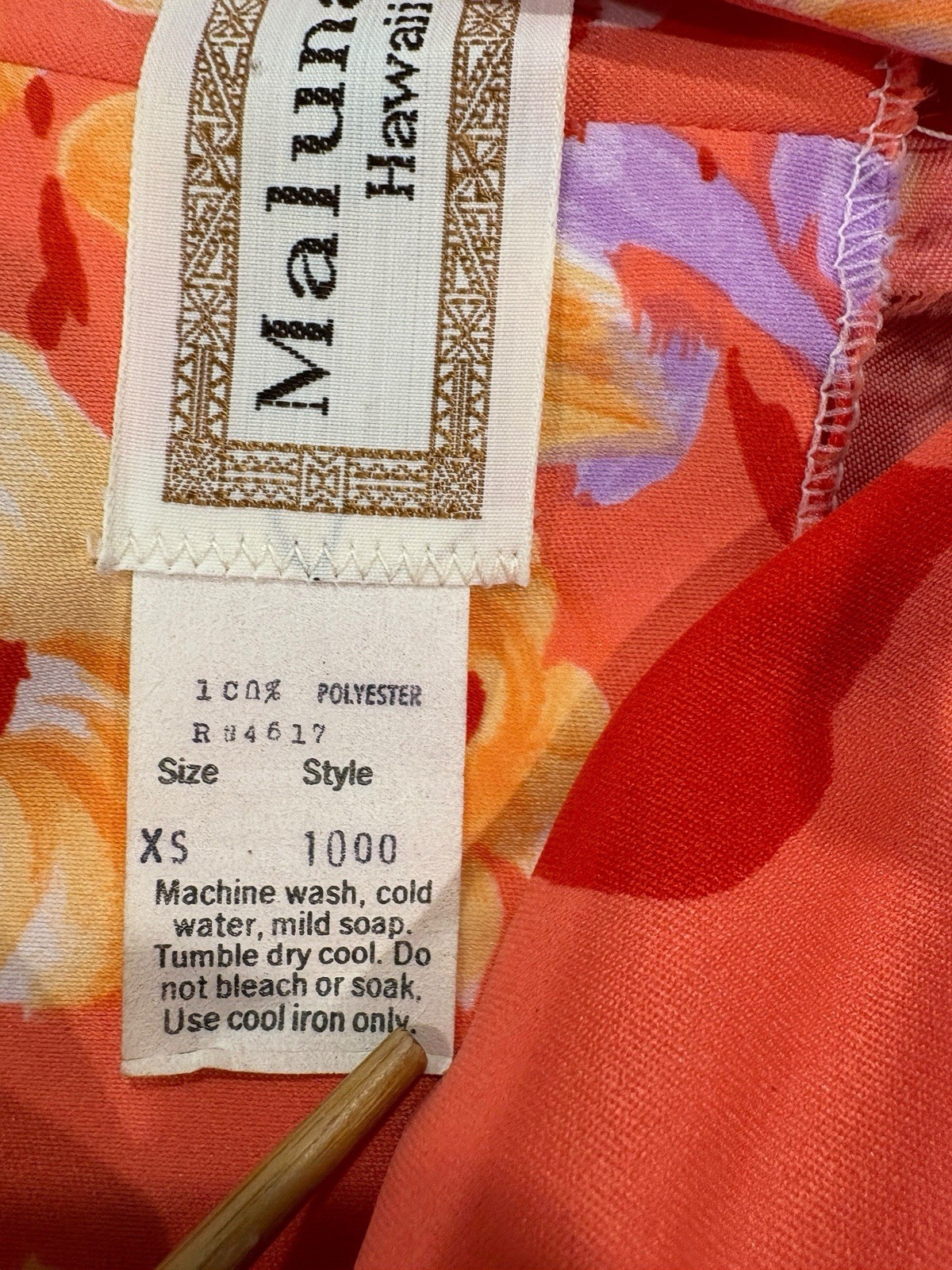 Vtg Maluna Hawaiian Dress Shirt Mod Midi Tropical Resort Vacation