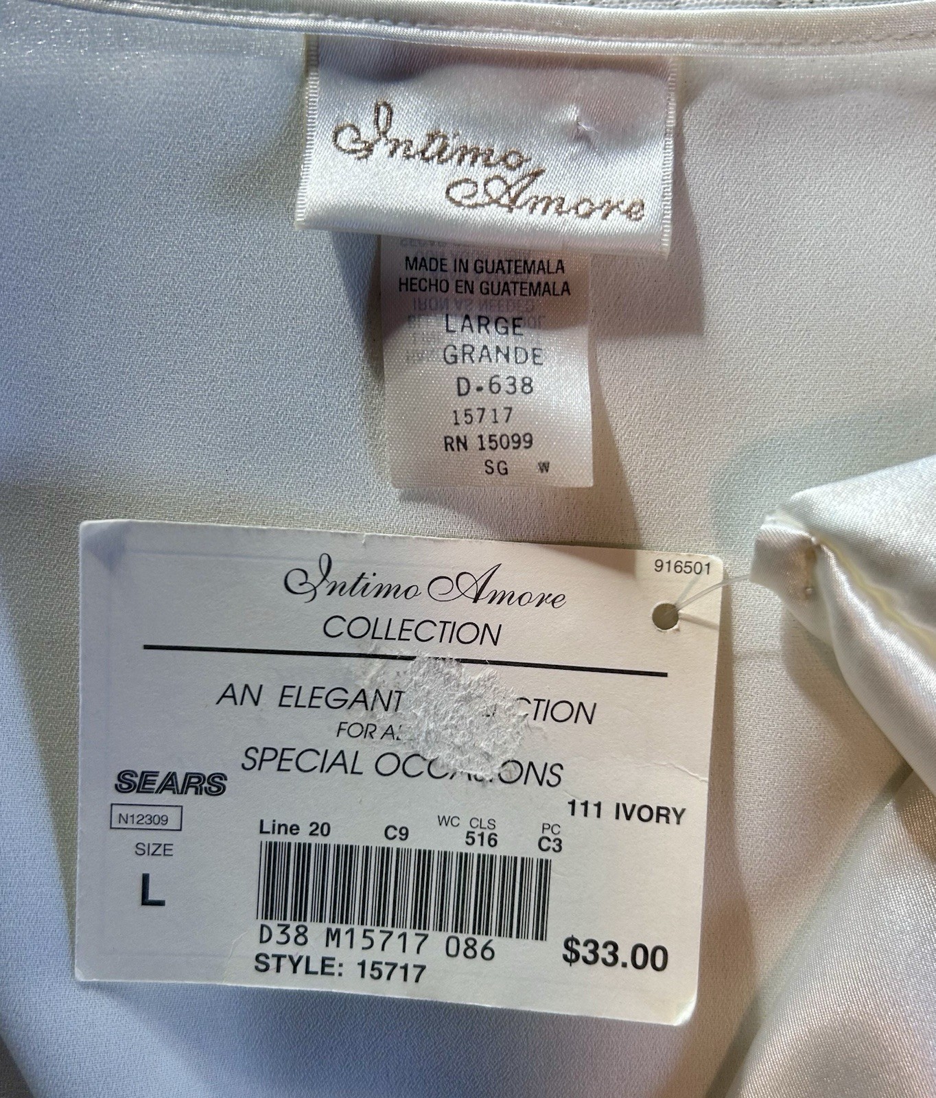 Intimo Amore Collection Vintage Sears Lace Trim Robe Size Large New With Tag