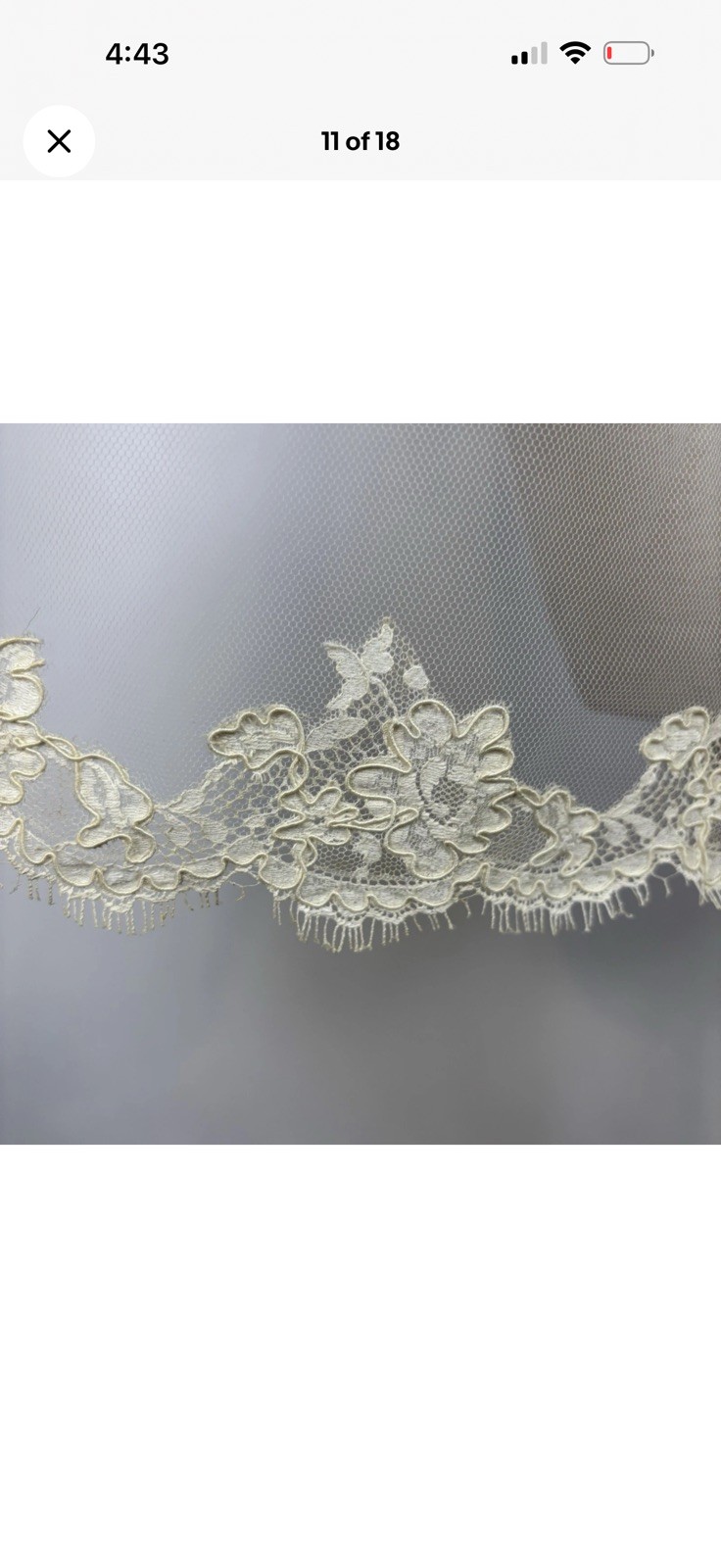 VTG 60s 70s Lace & Pearl Bridal Veil Juliet Cap Style Ivory Alencon Lace Tulle