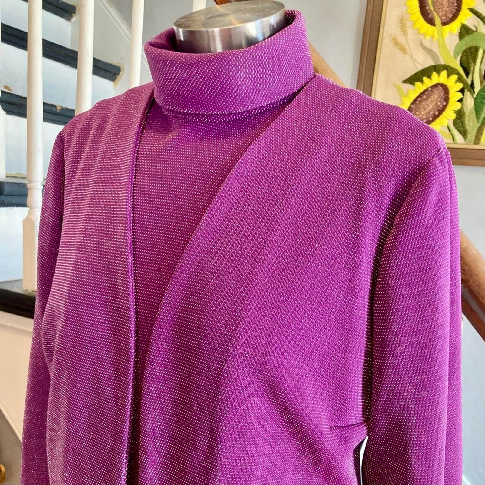1970s Women’s Purple and Gold Dress
