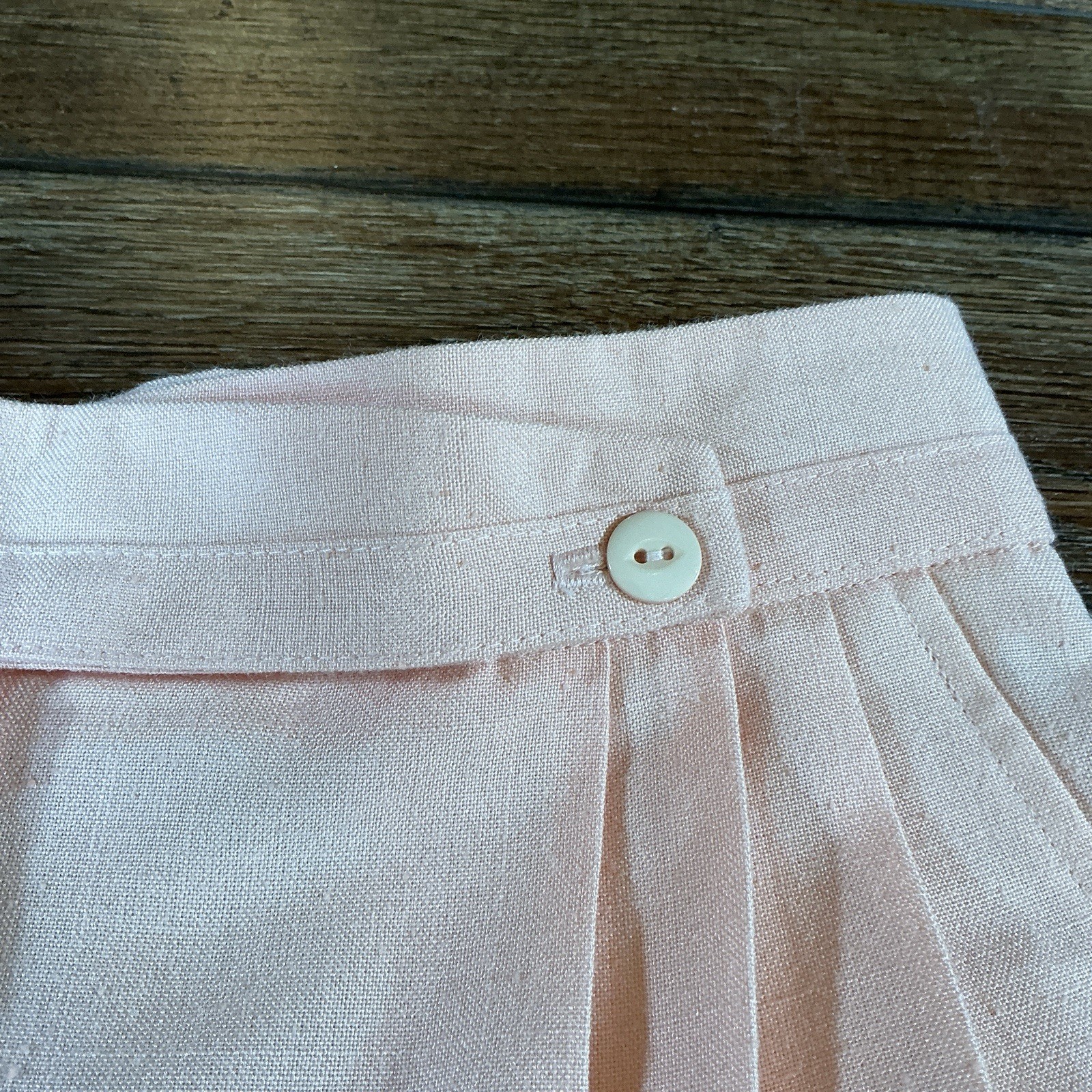 80s VTG Counterparts Petites Peach Pleated Tapered Trousers Size 10P Wmns #3602