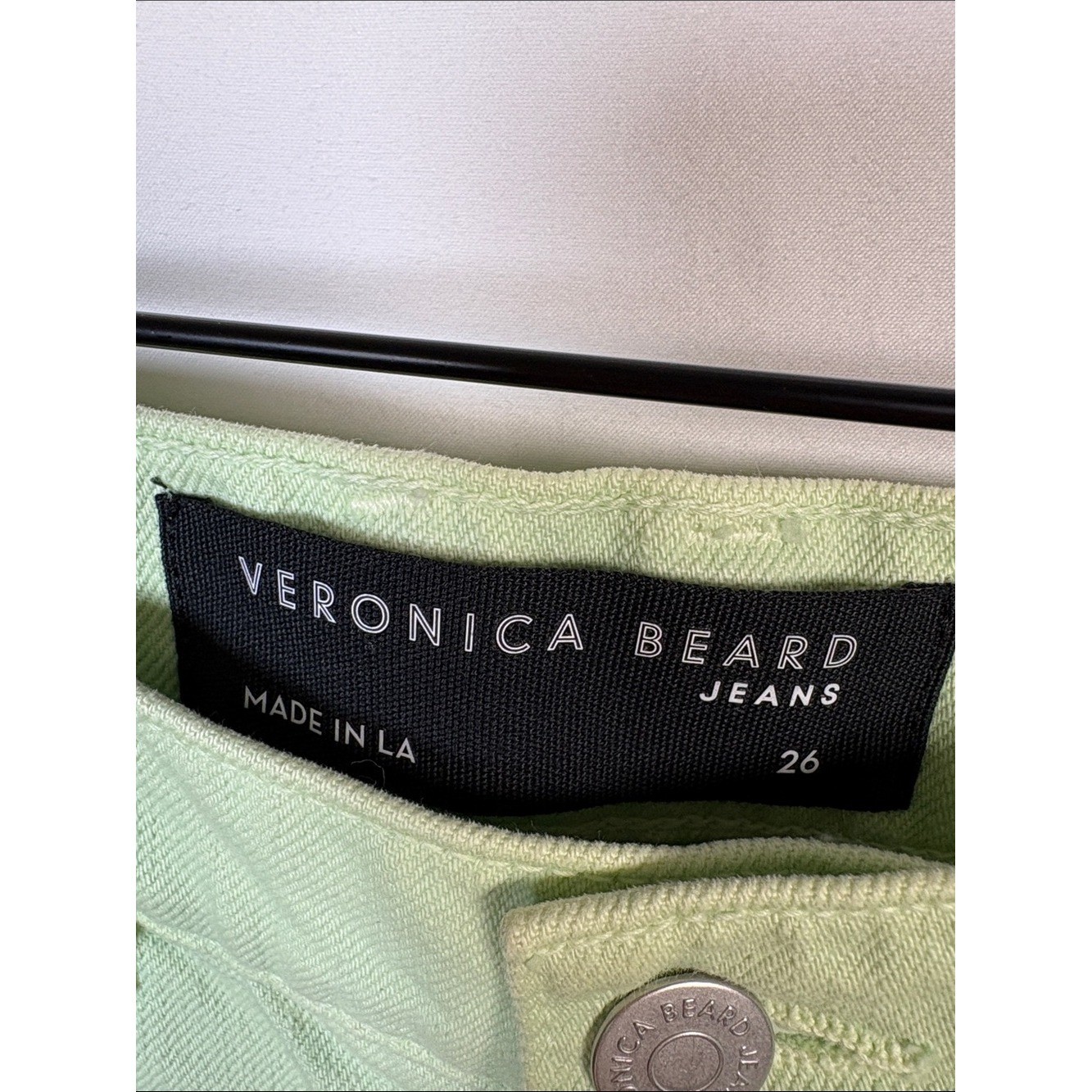 VERONICA BEARD Taylor Pistachio Green Wide Leg High Rise Jeans size 26