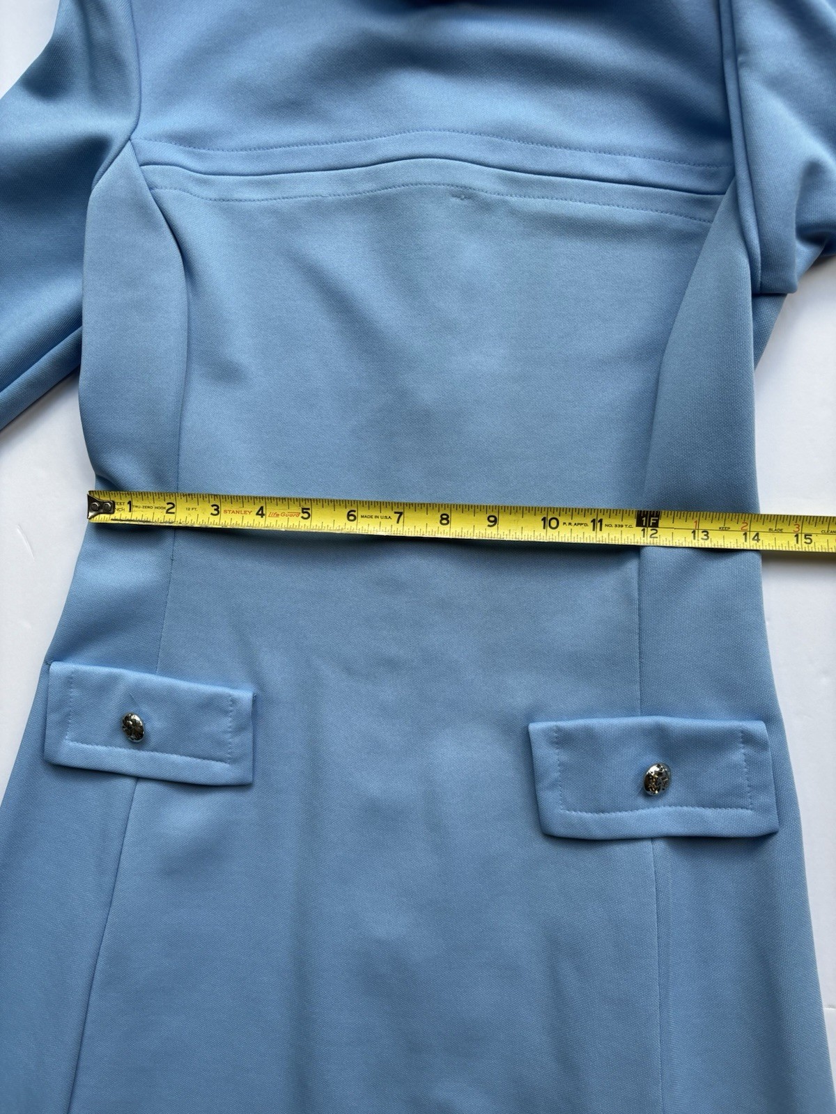 Vintage Powder Blue Long Sleeve Secretary Size 12 Unbranded Grandma