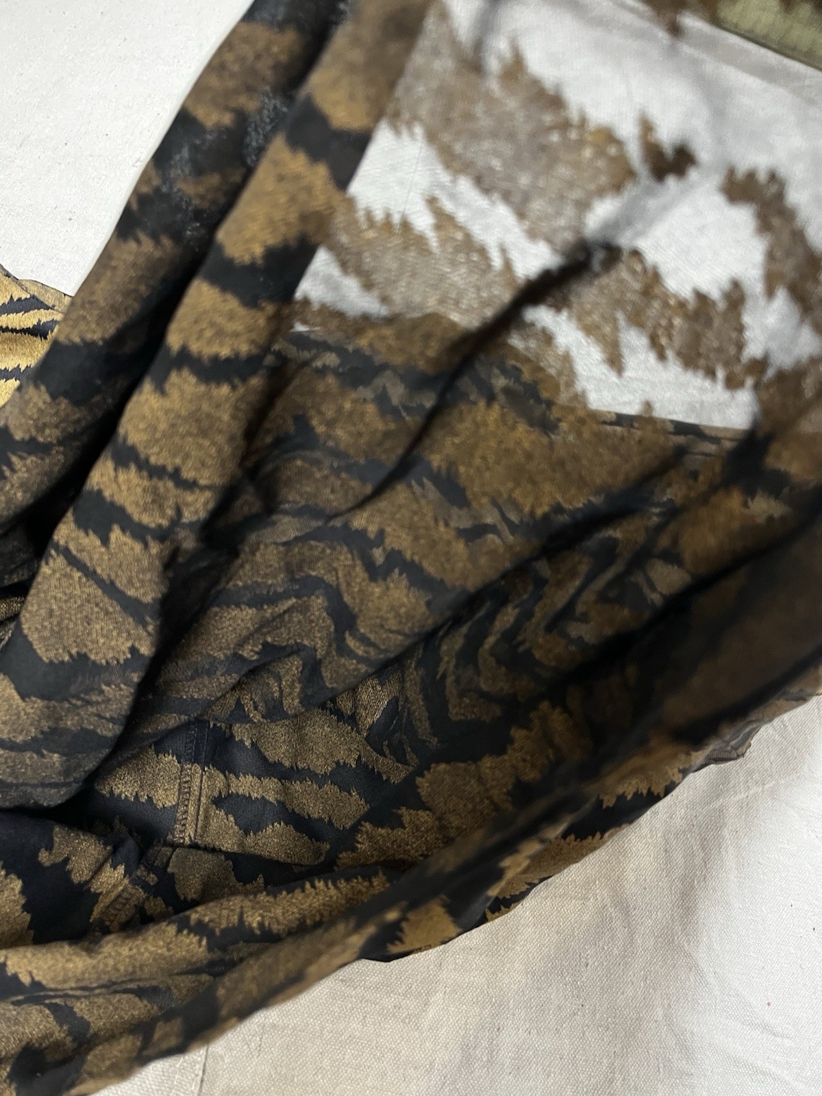 Vintage 70s 80s California Connections Black Gold Semi Sheer Tiger Print Top Med