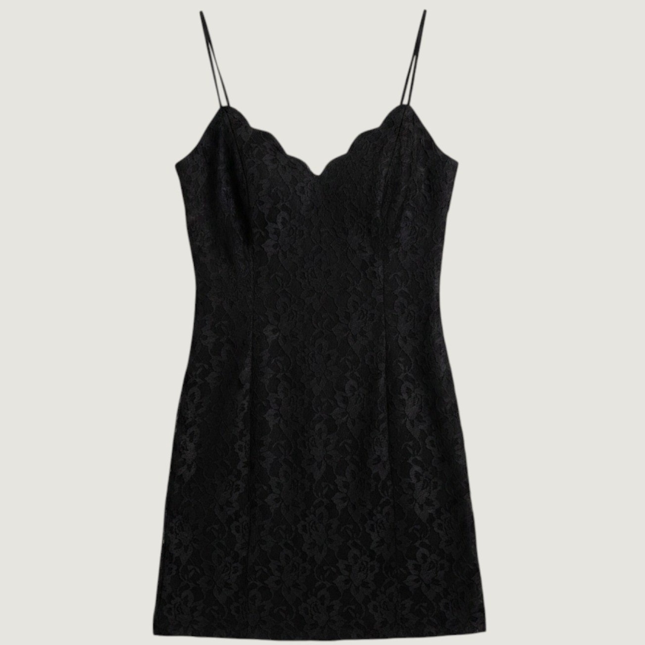 L.A. Glo Vintage 90s goth Black Lace Scalloped Mini Dress Whimsigoth Size 9/10