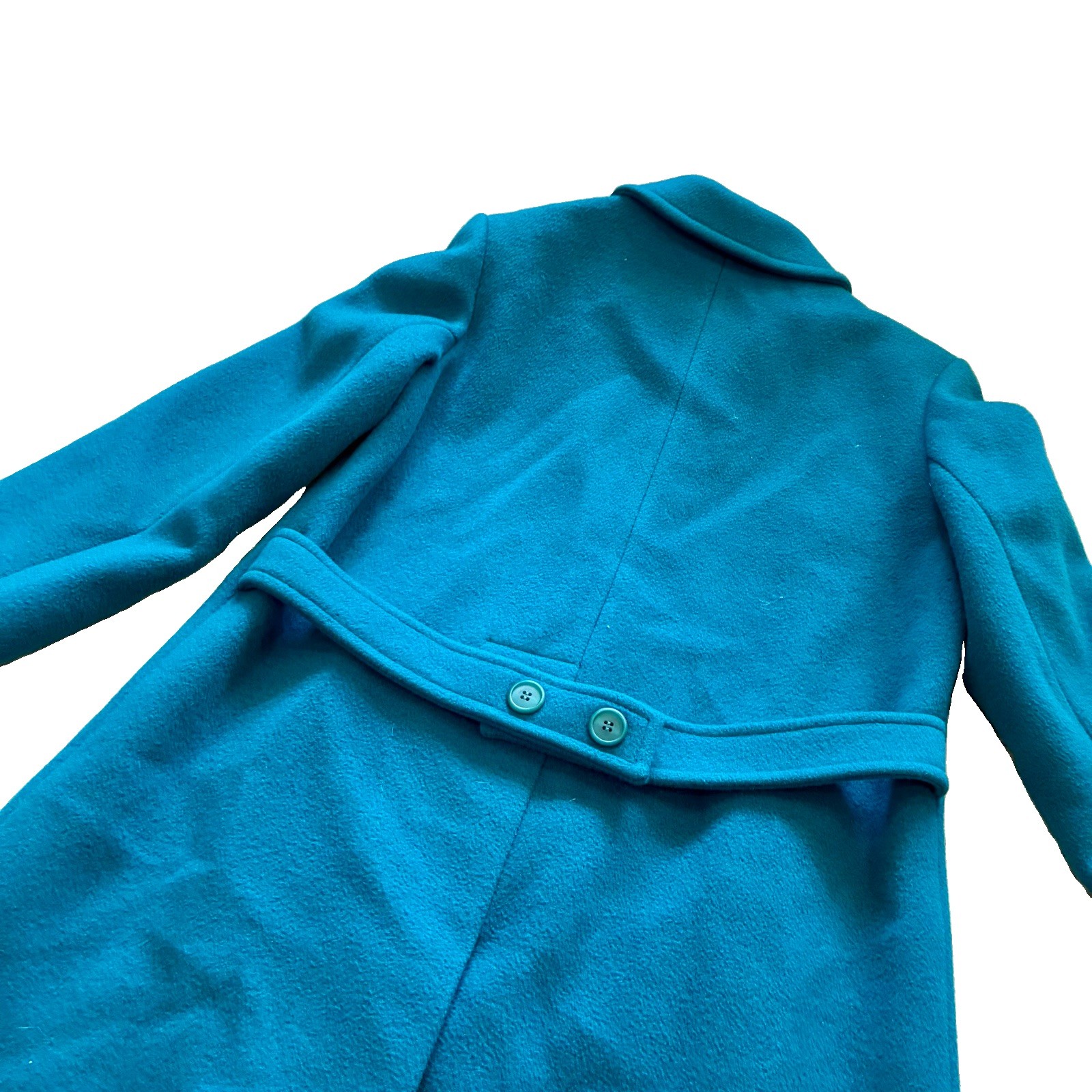 VTG 1970s Pendleton Virgin Wool Lined Teal Trench Coat Women’s Size 10 Old Money