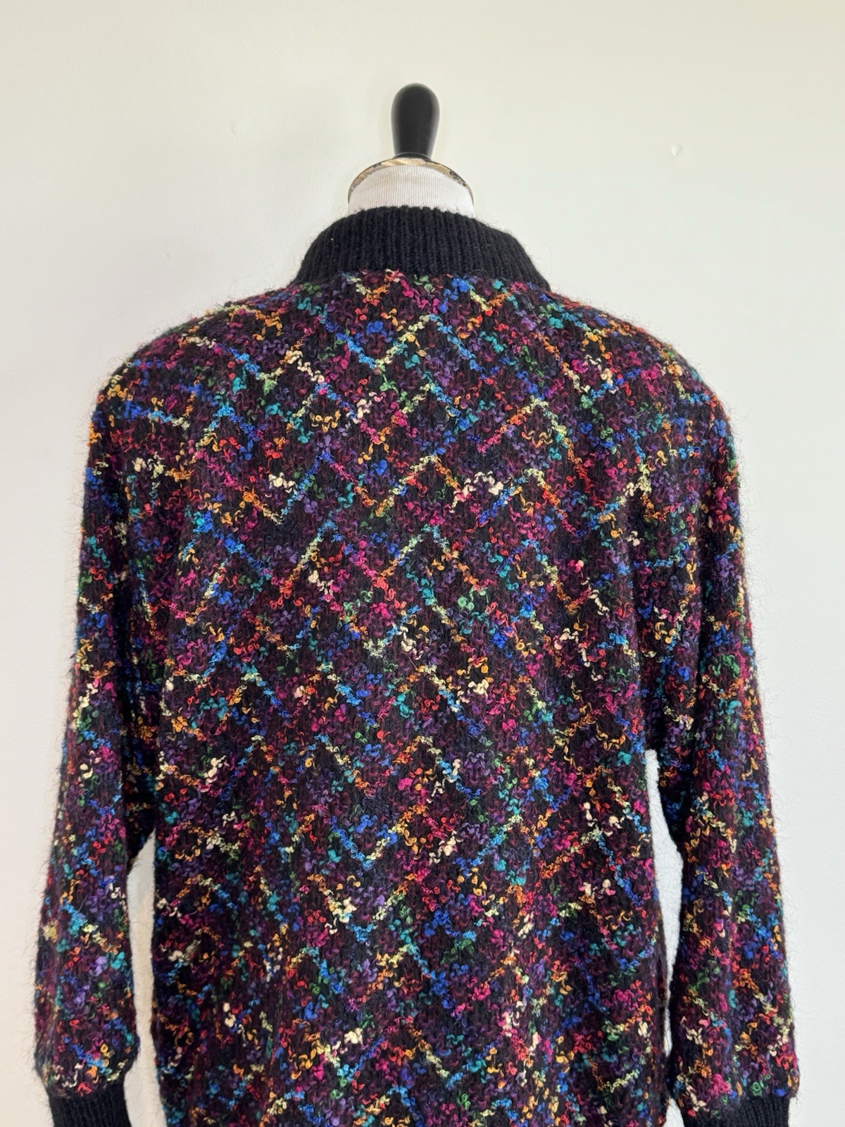 Rochelle California Women’s Vtg Mohair Confetti Multicolor Sweater Coat Size M