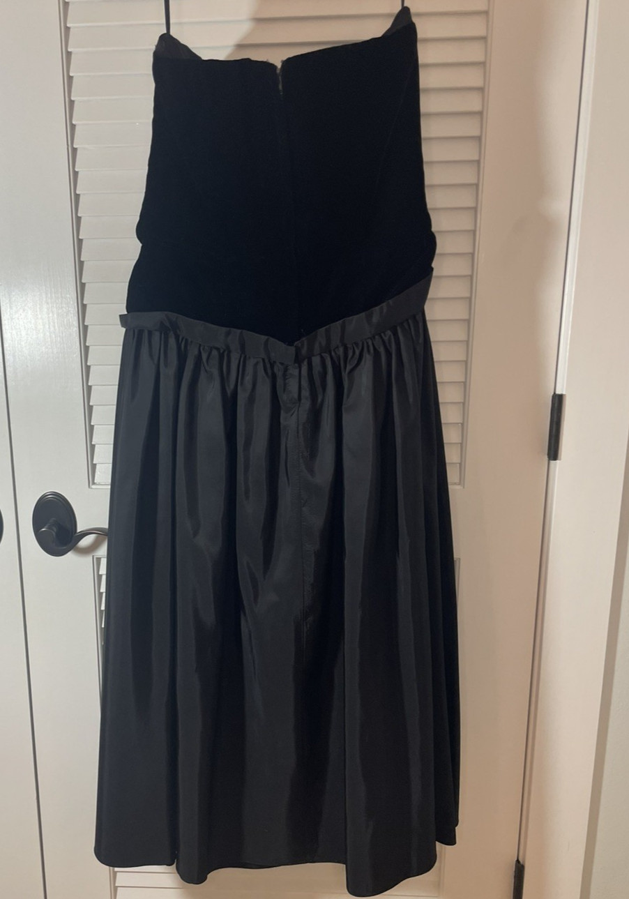 Vintage S.G.Gilbert 1980’s Prom Dress Black Velvet/Taffeta Party Dress Sz 12