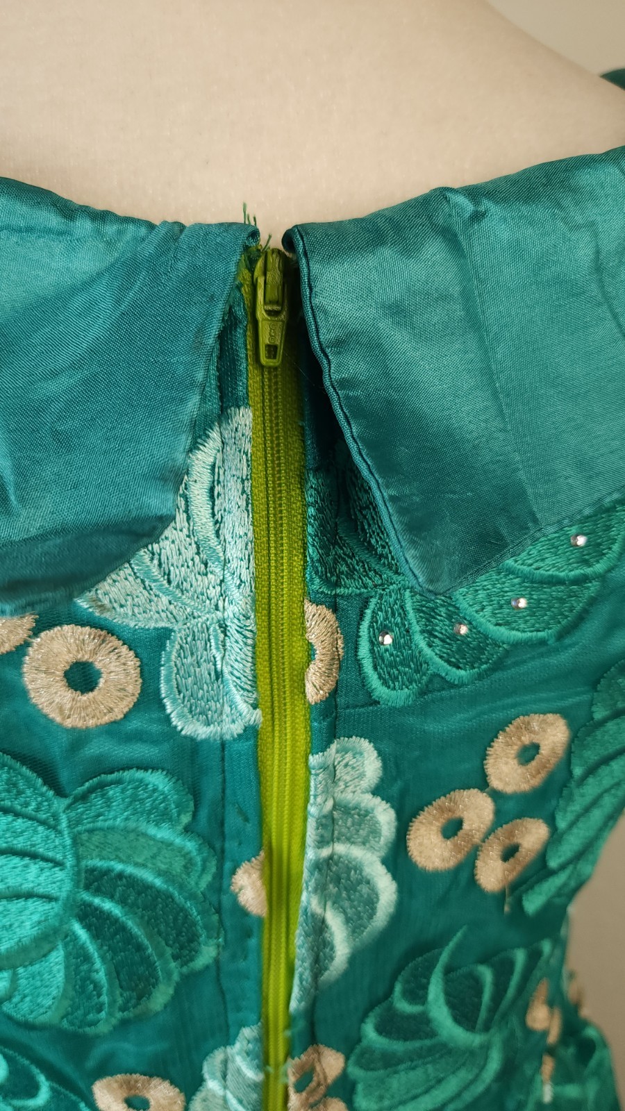 Vintage 1960s Tiki Lounge Cocktail Dress Handmade Hawaiian Resortwear Teal