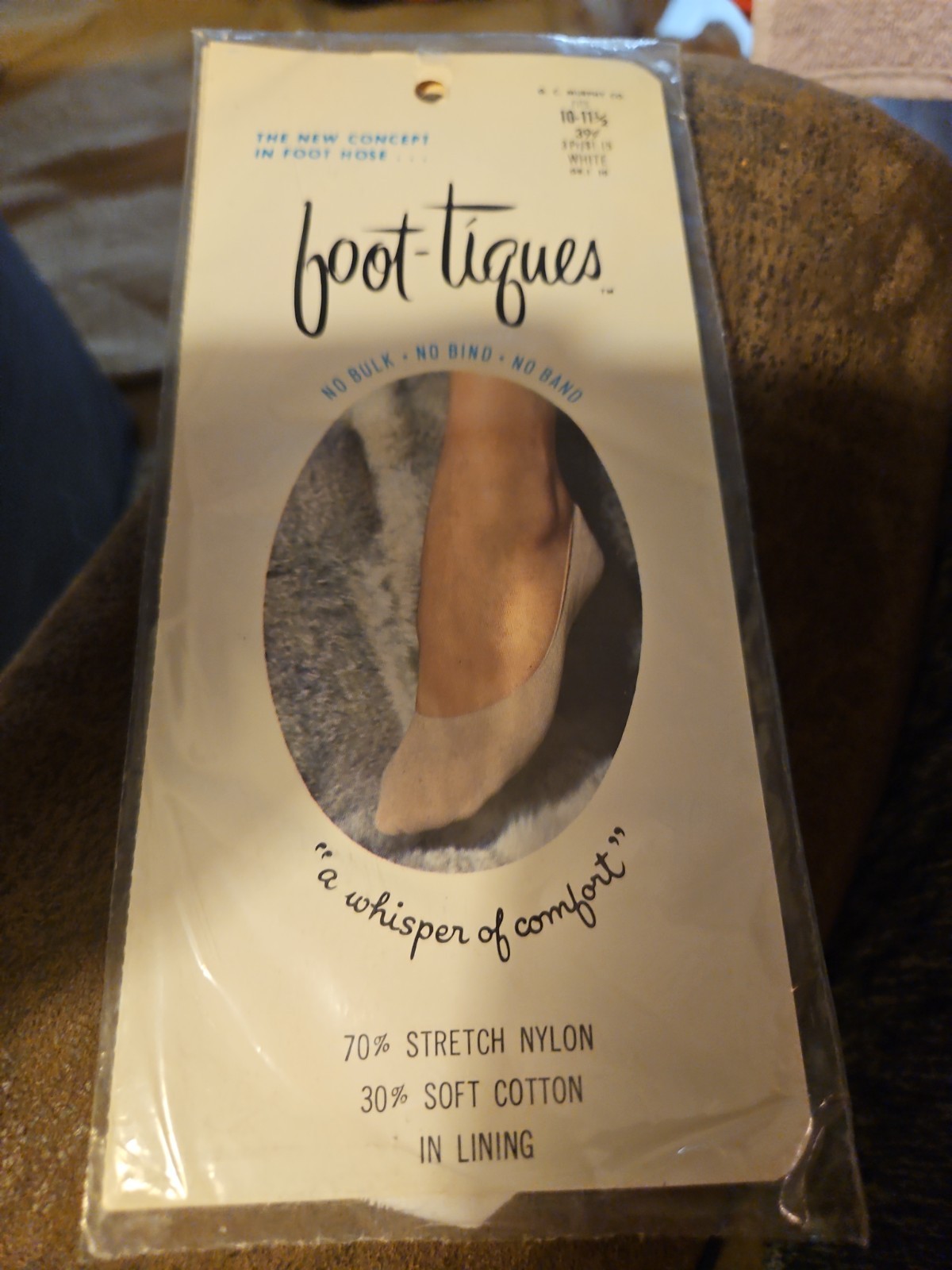 Murphy’s FOOT-TIQUES Low Cut Nylon Socks 1960’s Size 10-11.5 White