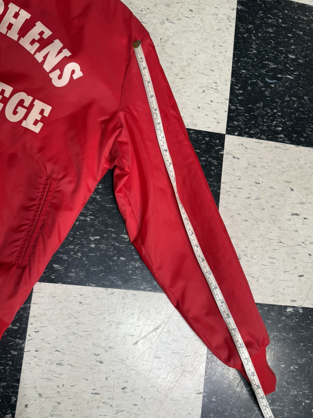 Vintage 60s Stephens College West Wind Satin Jacket Women’s Size M Bomber USA