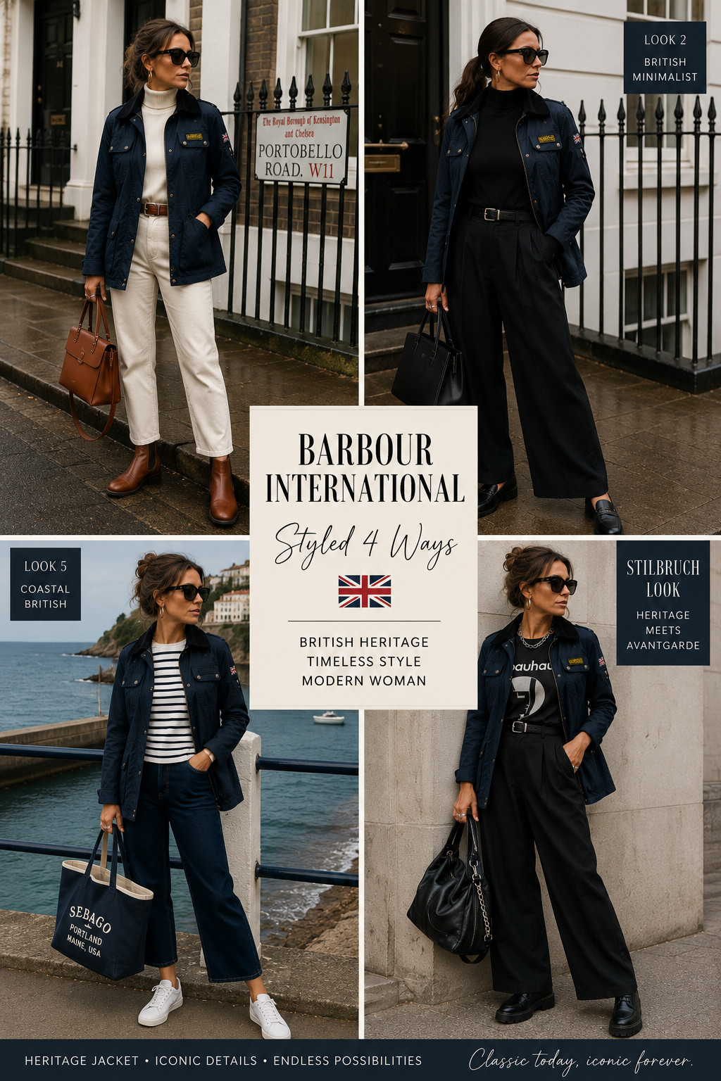 Barbour International Ladies Navy Jacket UK14 EU40 Heritage Utility Jacket