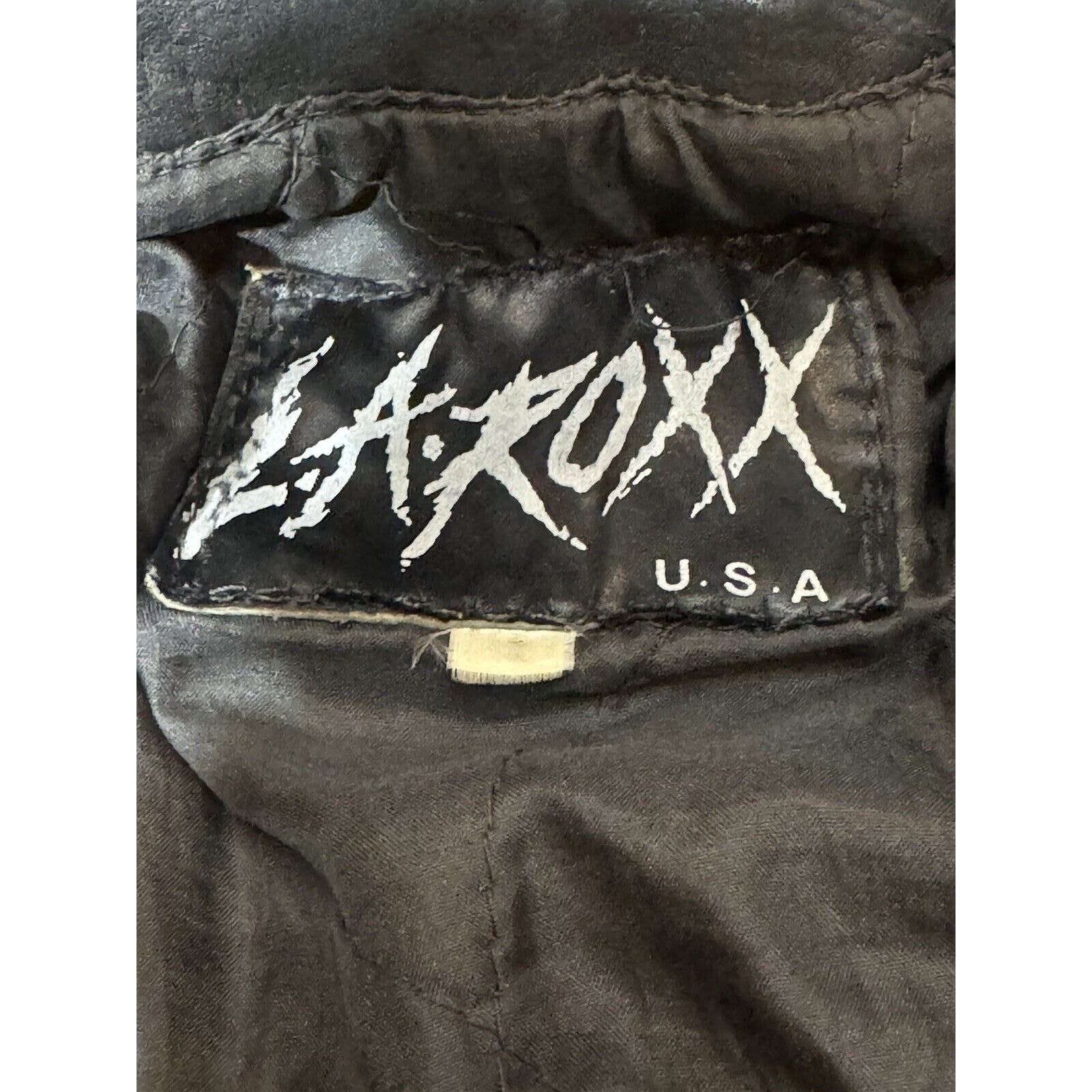 Vtg Nightmare Before Christmas Cropped Studded Leather Jacket Hand Painted Jack