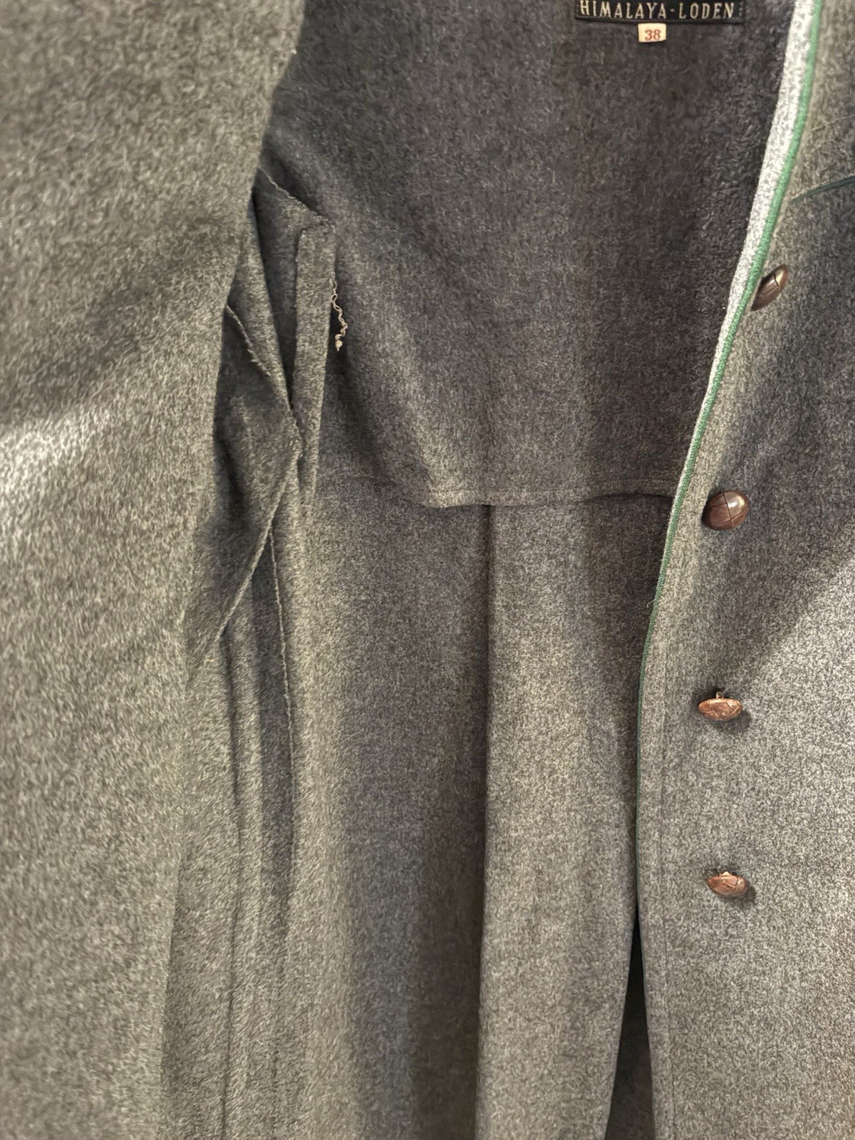 Vtg 80’s Women’s Lodenbaur Innsbruck-Tirol Loden Wool Dark Gray Coat Size 38