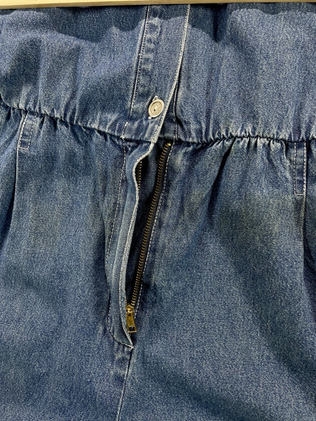 Vintage 1980s Forenza Denim Romper Jumpsuit XL Blue Utility Metal Button Belted