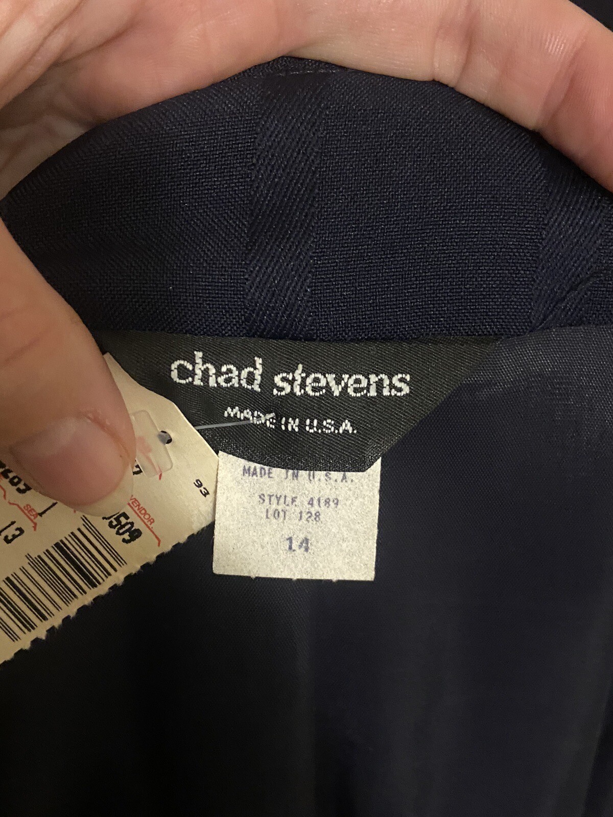 Vintage Chad Stevens Skirt Suit Women’s 14 Navy Career Retro USA Made NWT