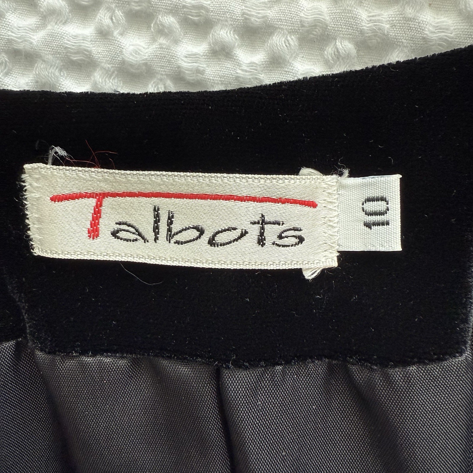 Vintage 80s Black Velvet Jacket Womens 10 Satin Bow Back Whimsigoth Formal Prep