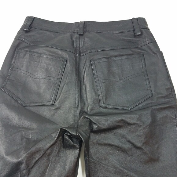 Newport News High waist Leather Black Pants Biker Mom Goth Rock 6, 90’s