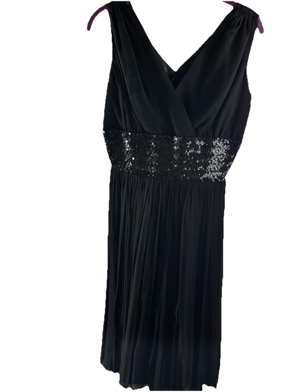 Party Dress Black Sa’Bett of California Chiffon Sequin Cocktail Lined VTG READ