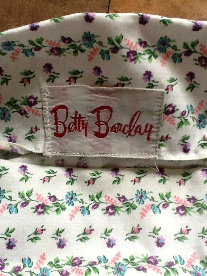 Vintage 1940’s BETTY BARCLAY Summer Floral Cotton FROCK DRESS 36-24-52