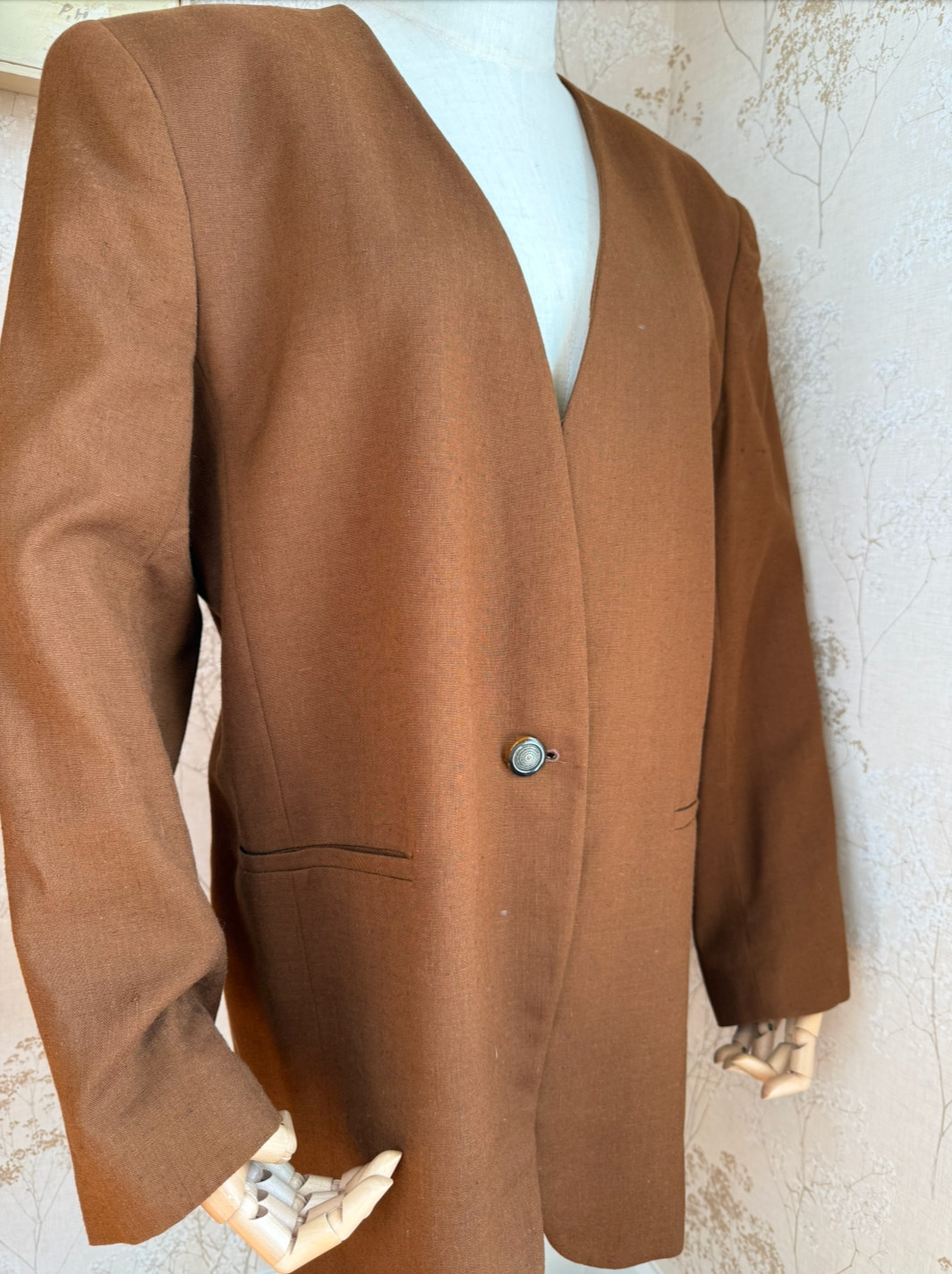 Vintage Rena Rowan for Saville Womens Minimalist camel Blazer