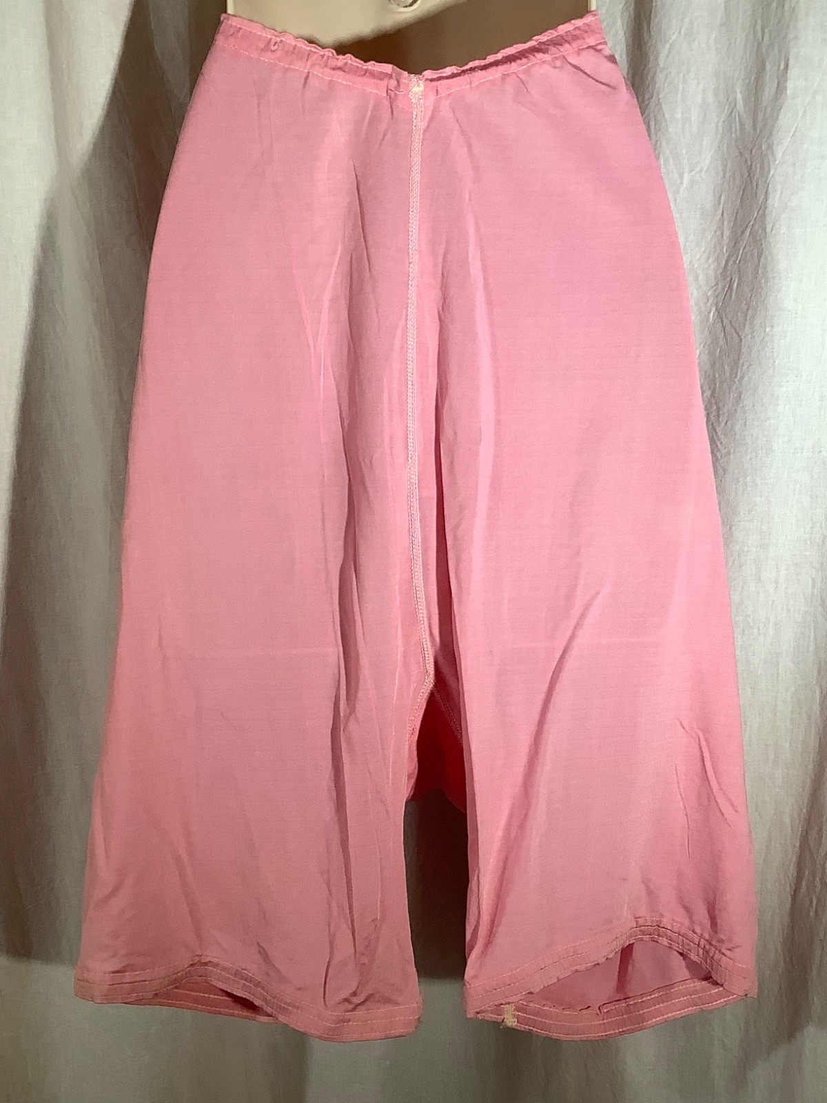 Vintage pink Tap Pants lace Briefs bloomers XL granny Rayon knit Pettipants 50s