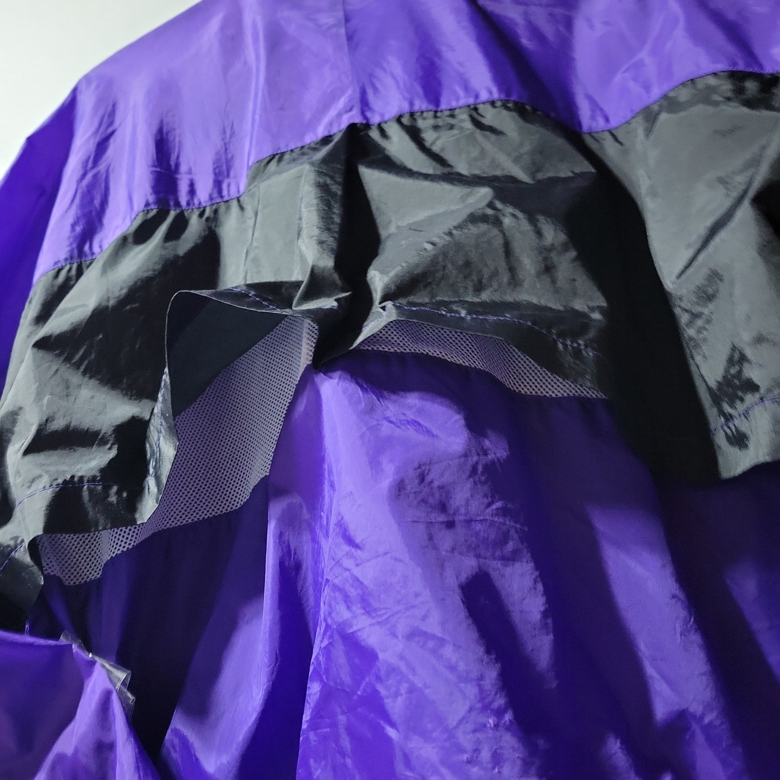 80s 90s L Windbreaker Set Jacket Pants Retro Purple Blak Track Suit Jacket Pants