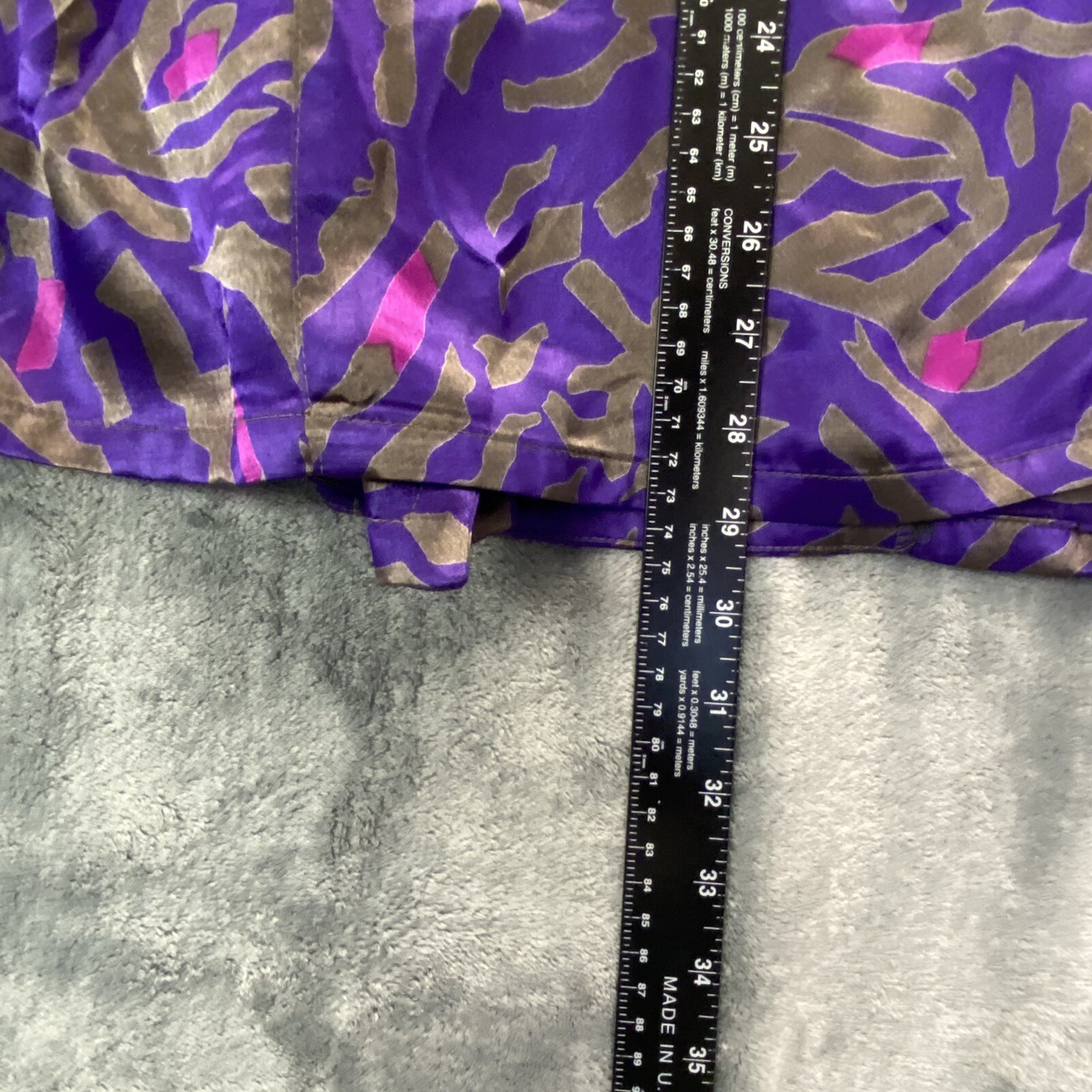 Vtg DONNA MORGAN Women Blazer Skirt Set Sz 11/12 Purple Green Event Party 72-6