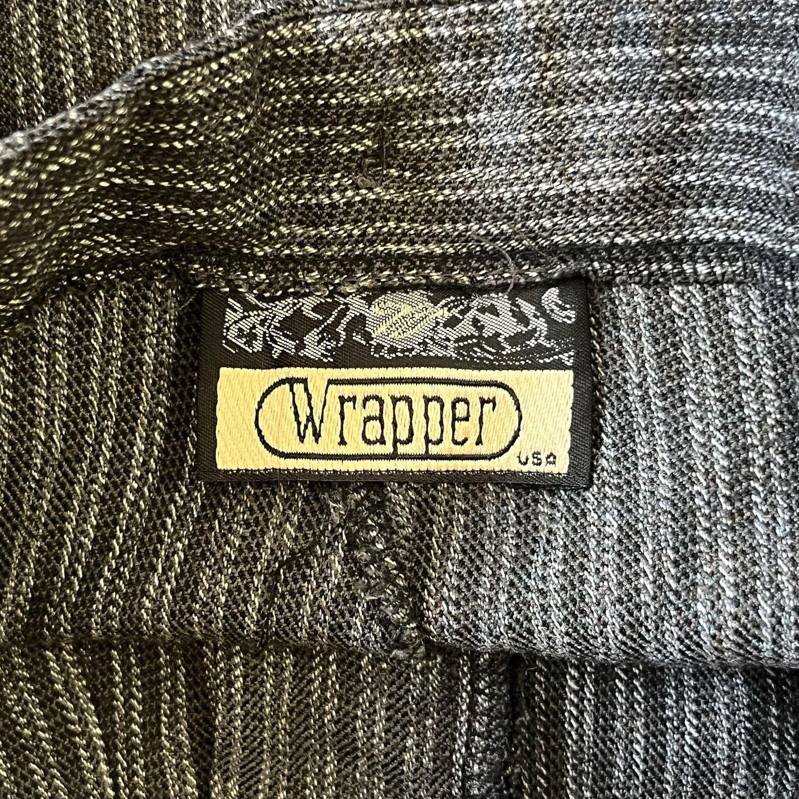 Vintage 80s Wrapper Pants Women’s 7/8 Gray Striped USA Made Trousers