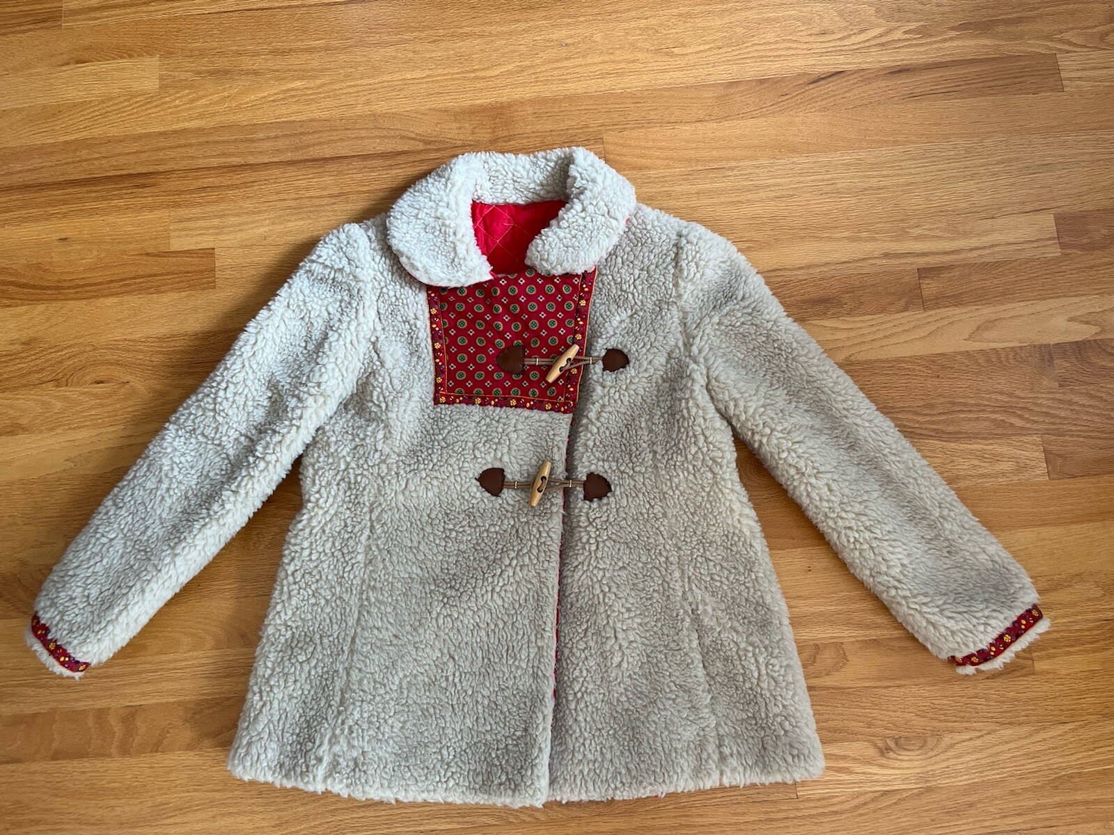 Vintage 1970s Faux Sherpa Jacket Hippie 70’s Penny Lane Iconic Flower Child S