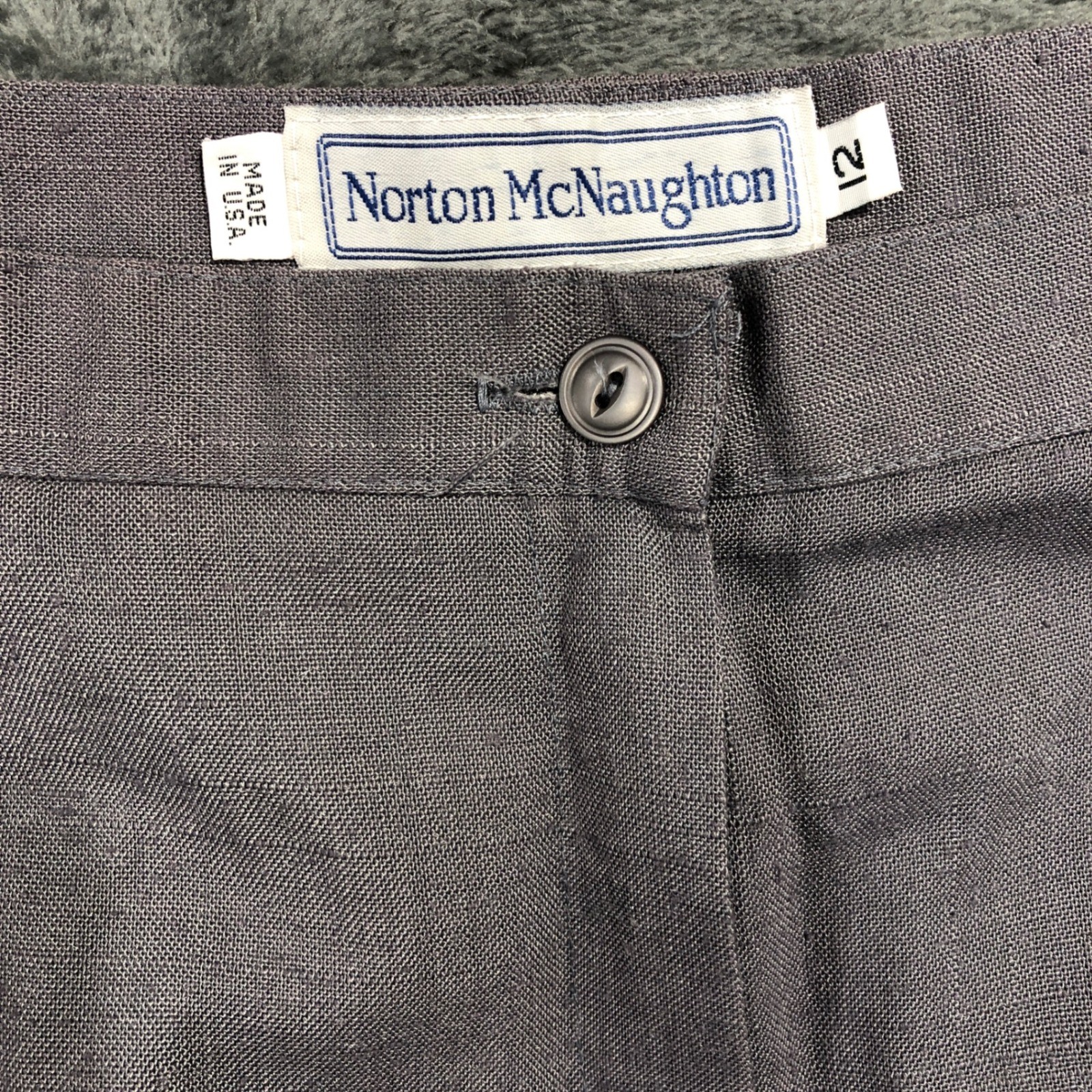 Norton McNaughton Trousers Women 12 Purple Vintage Pleated High Rise Tapered USA