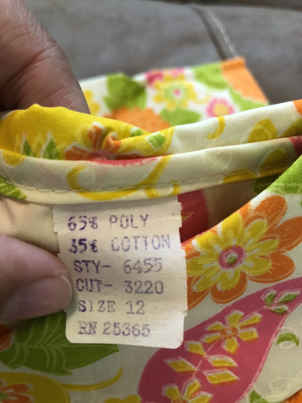 1960s Penneys House Dress Loungewear Floral Orange & Pink Size 12 Deadstock