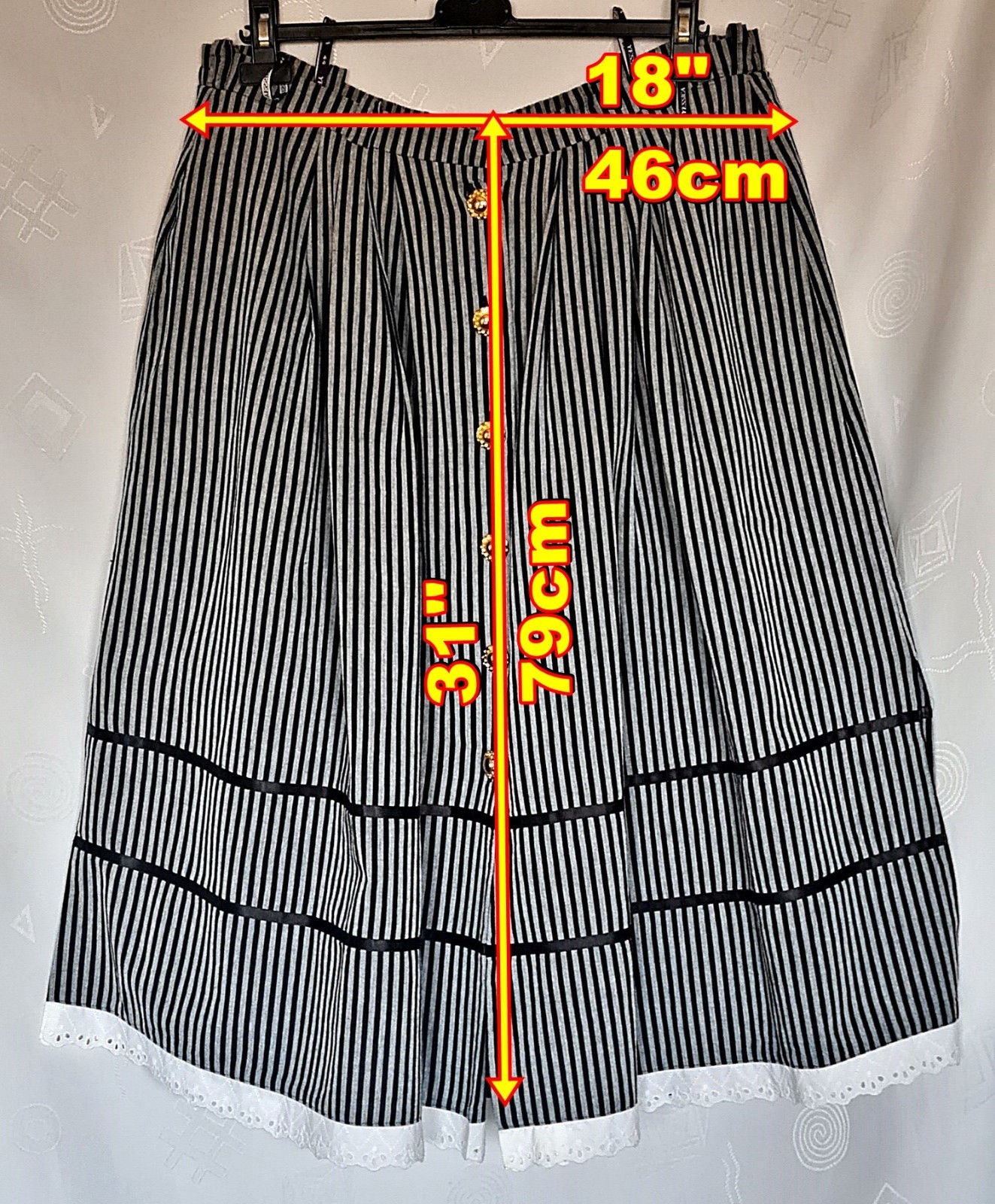 SKIRT VINTAGE YESSICA OKTOBERFEST DIRNDL TYROLEAN ART WOMENS SIZE US 16 EU 44