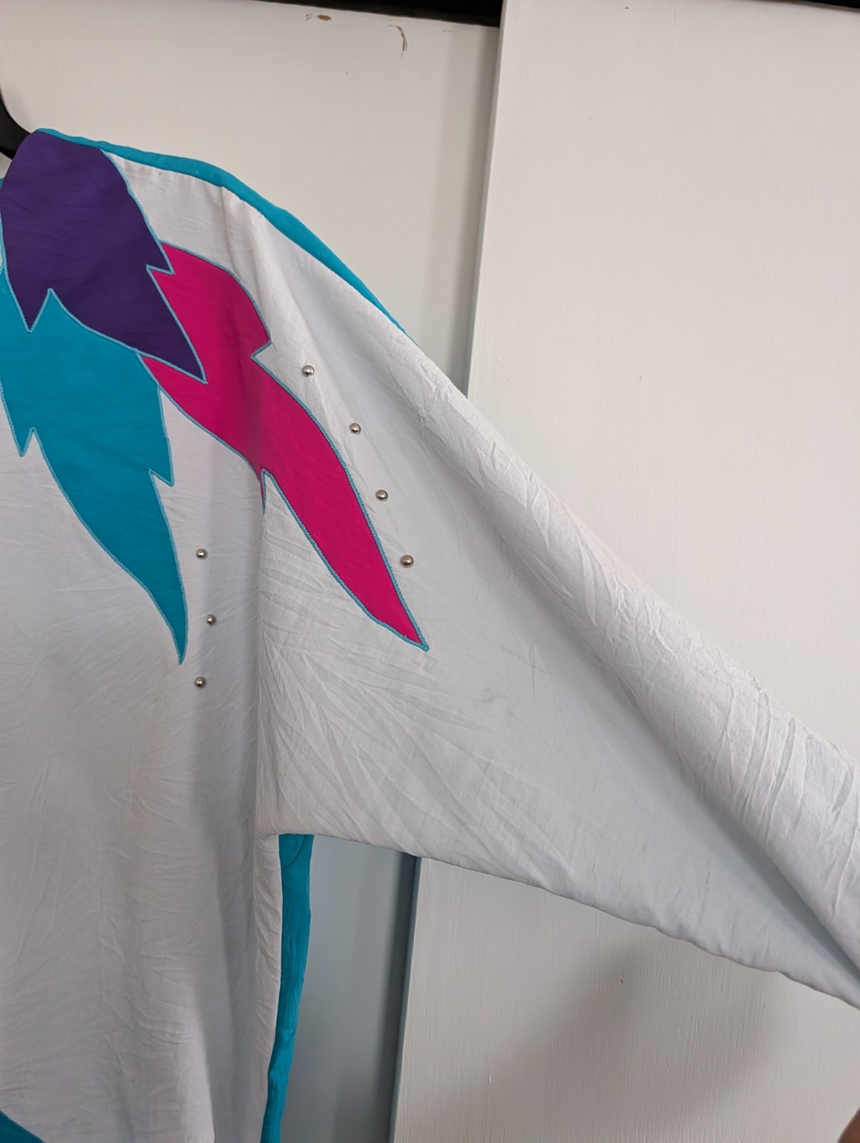 Retro Vintage 80s Teal Pink White Color Block Blouse Women’s M Bowie Lightweight