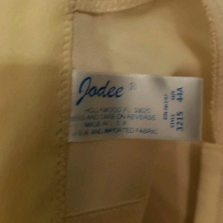 New Jodee Surgical Style 3215 Post Mastectomy Bra Beige w/Pockets USA-MADE 44A