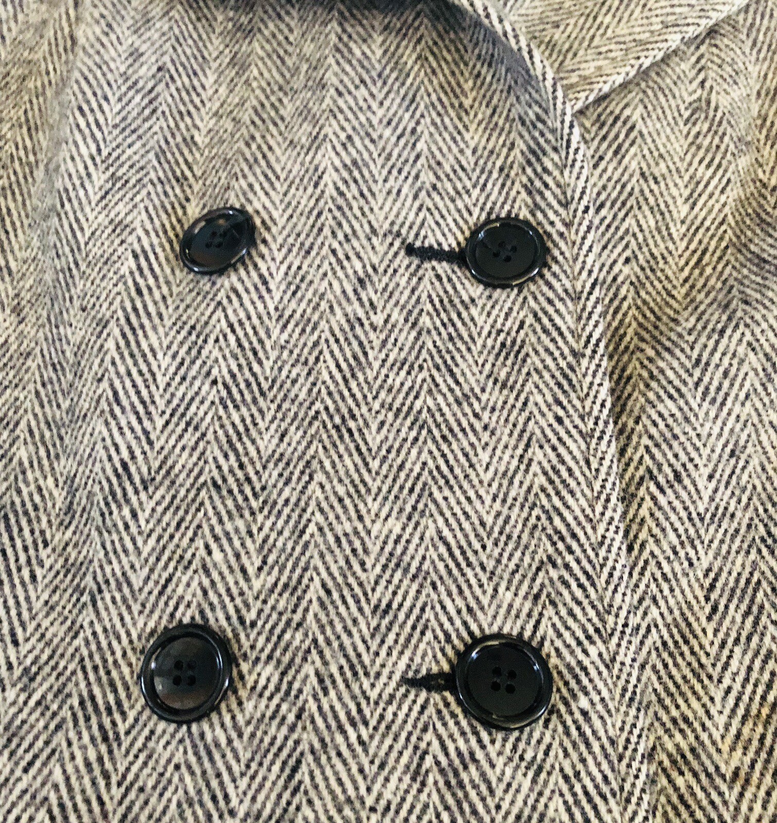 Arlette Double Breasted Wool Coat Women’s L USA Made Gray Academia Quiet Luxury