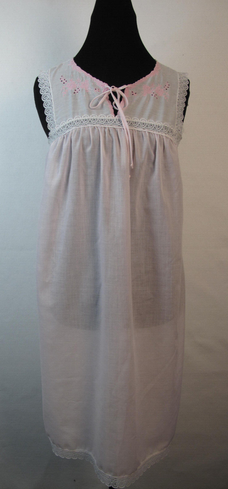 Vintage Evensong Made in USA 2pc Pink Nightgown Sleepwear Size S