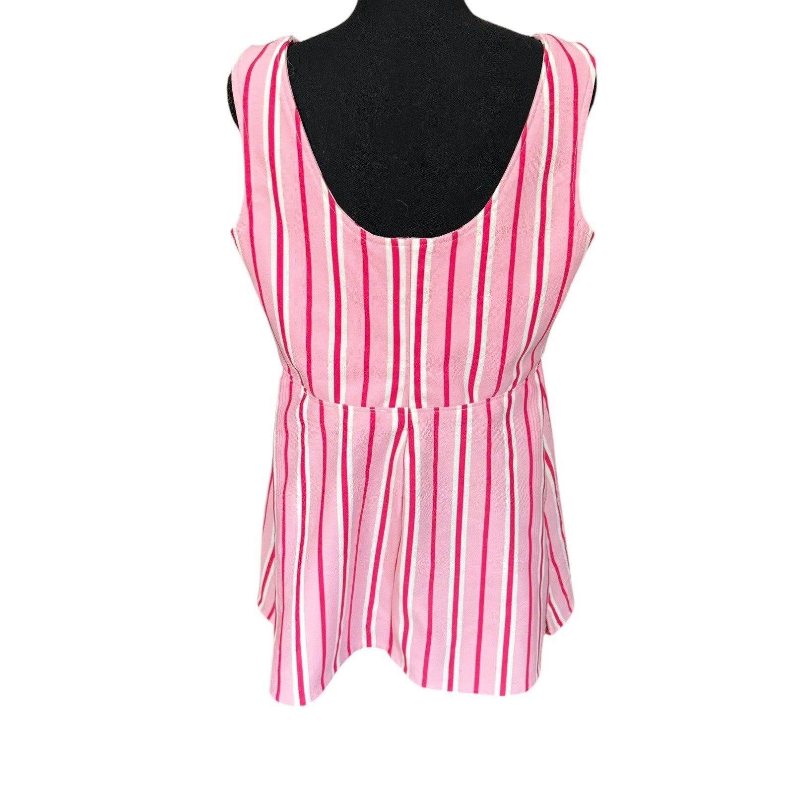 Candy Cane Pink Striped Mini Dress Vintage 70s