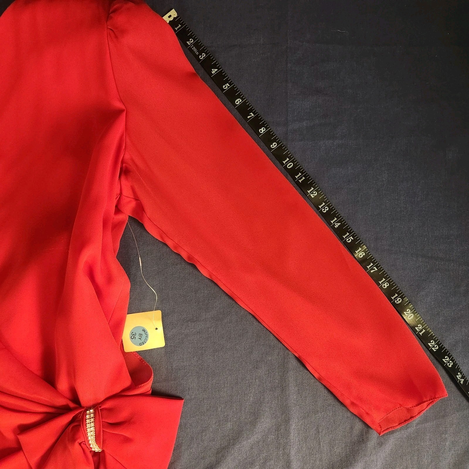Vintage 80s Red Draped Front/Side Bow With Rhinestones Valentine Dress 15/16