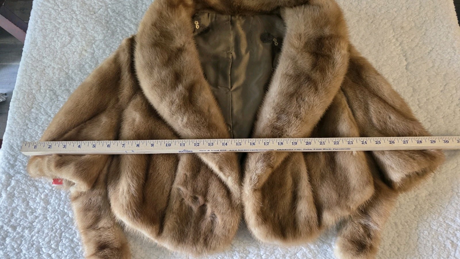 READ Vintage 1950s Genuine Blonde Pastel Mink Fur Capelet Bolero Shawl Collar