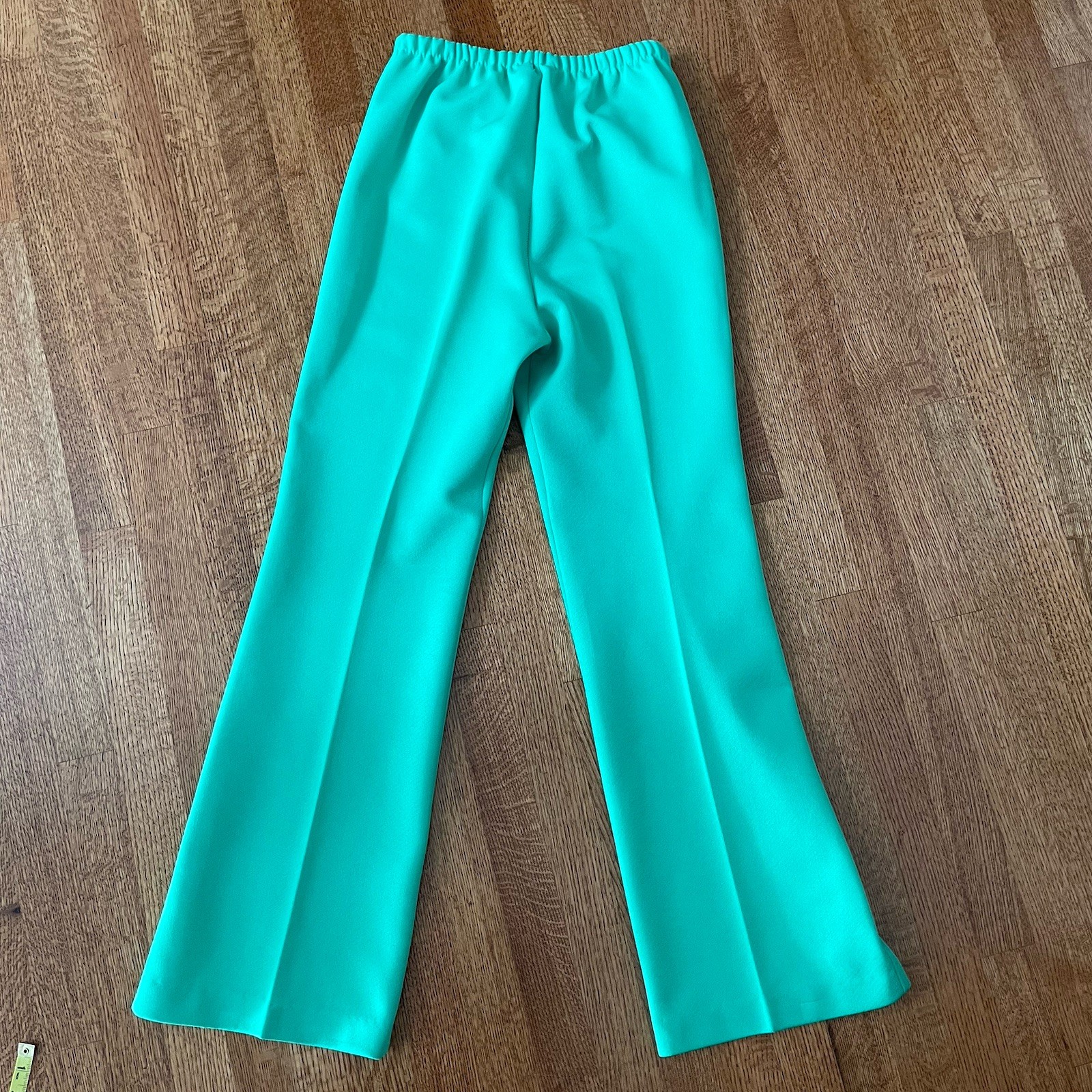 Vintage 70s Marty Gutmacher Knit Pantsuit Green White Lounge Disco Retro M?