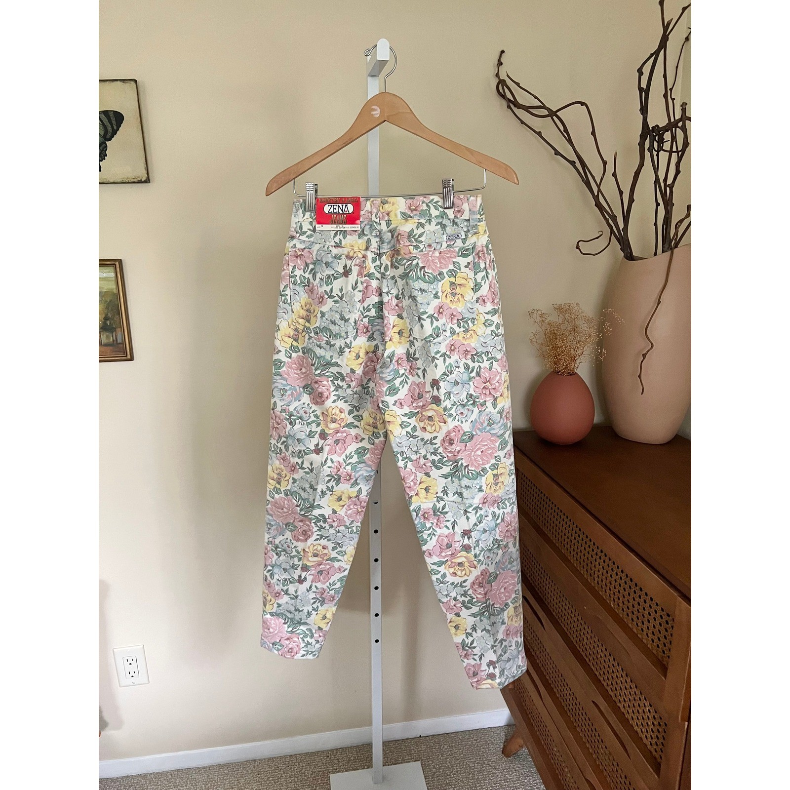 Vintage Deadstock Zena Floral Denim Mom Jeans