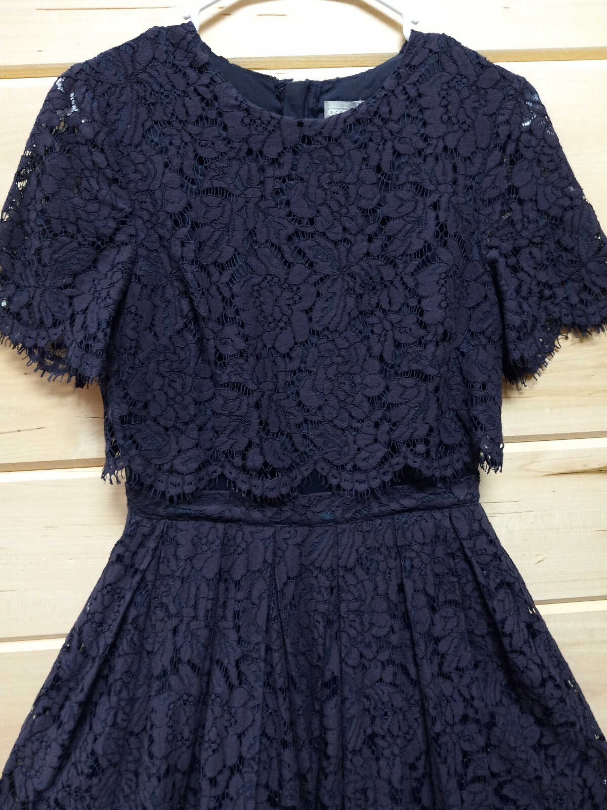 Elegant ASOS Maxi Fit and Flare Lace Party Dress Purple and Blue. Size 4. #A