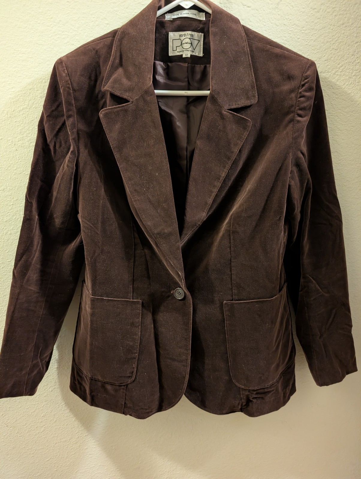 1980s Velveteen Blazer /Jacket , Lined, Nordstrom, 12 Ladies, Great Condition